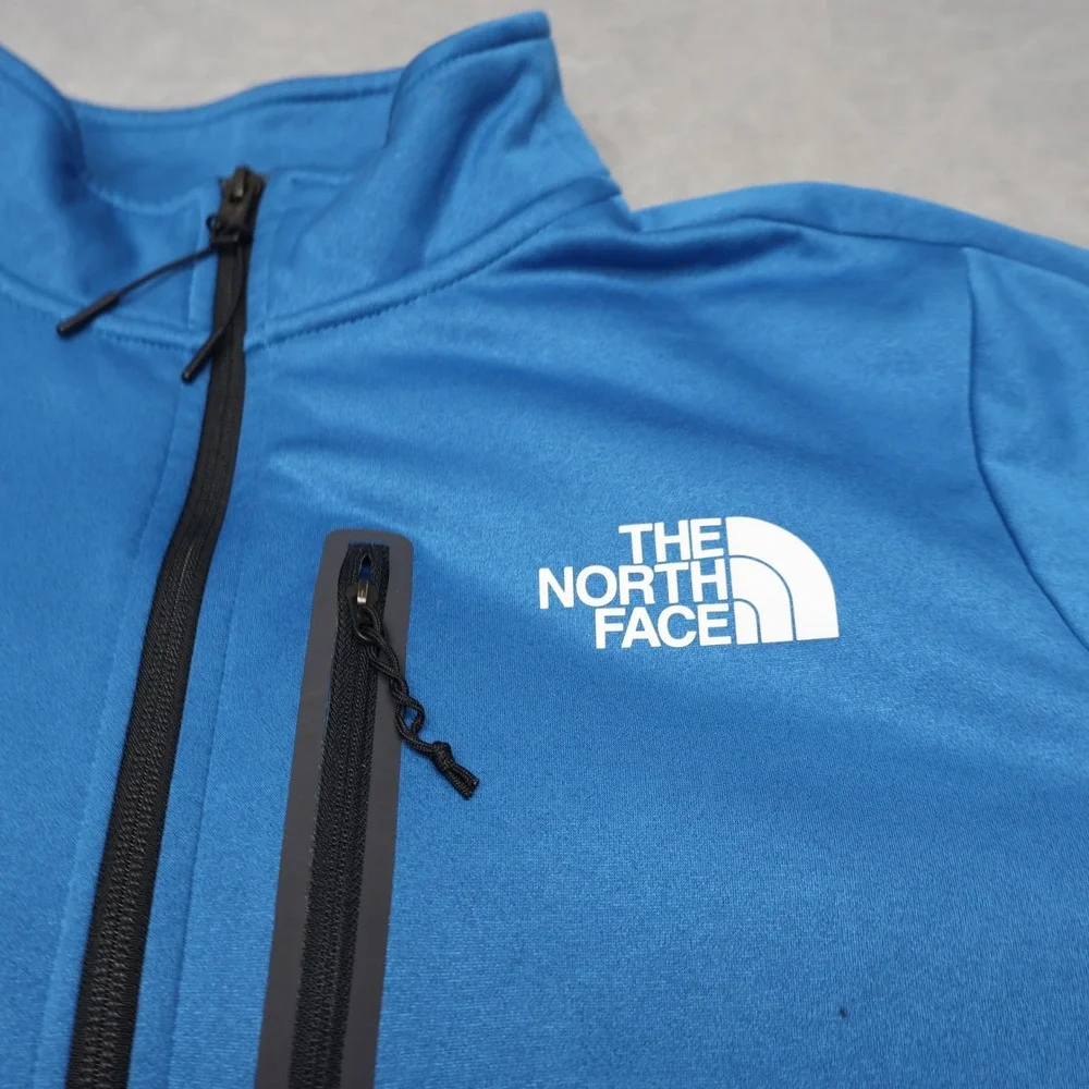 North Face Sweatshirt Mens Large Blue Pioneer Peak 1/4 Zip Pullover Fleece Light
